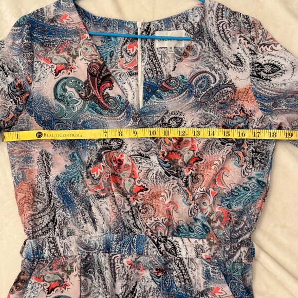 Paisley romper - blue orange and white. - Picture 3 of 9